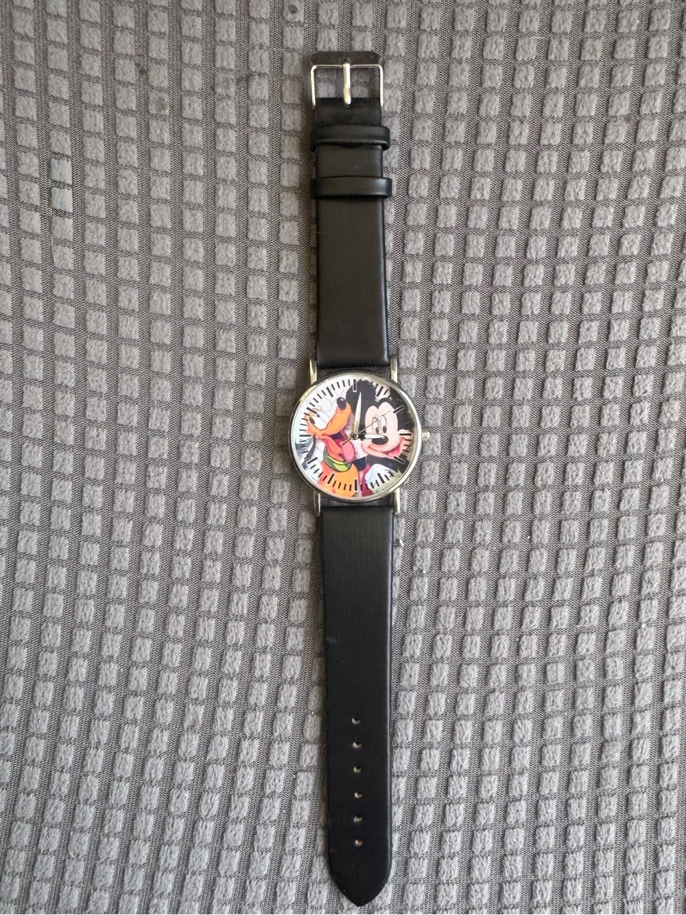 Mickey and Pluto Disney Watch Faux Leather Band 12 mm